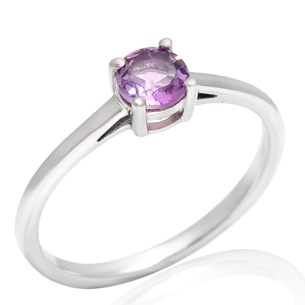 Anillo de Plata con Amatista de Brasil