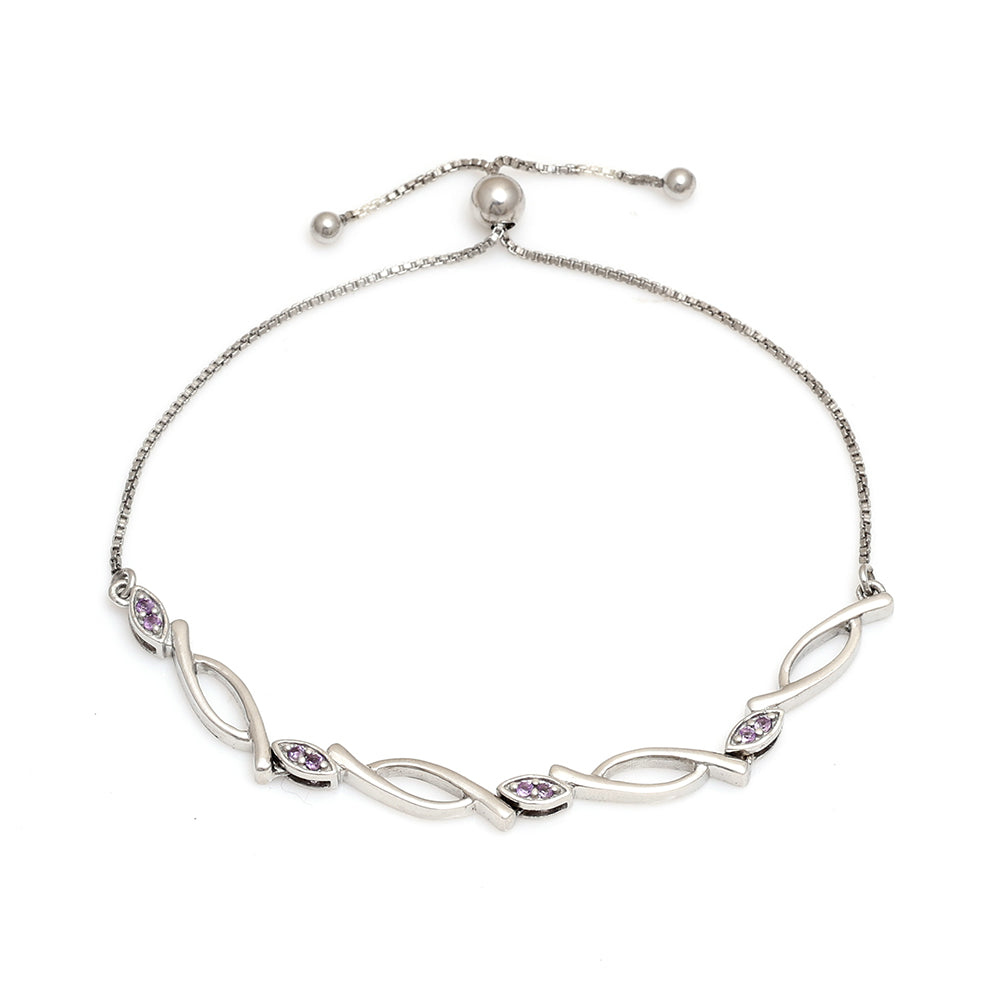 Pulsera de Plata con Amatista de Brasil