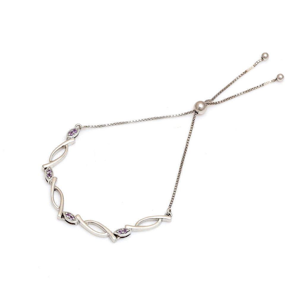 Pulsera de Plata con Amatista de Brasil 5 