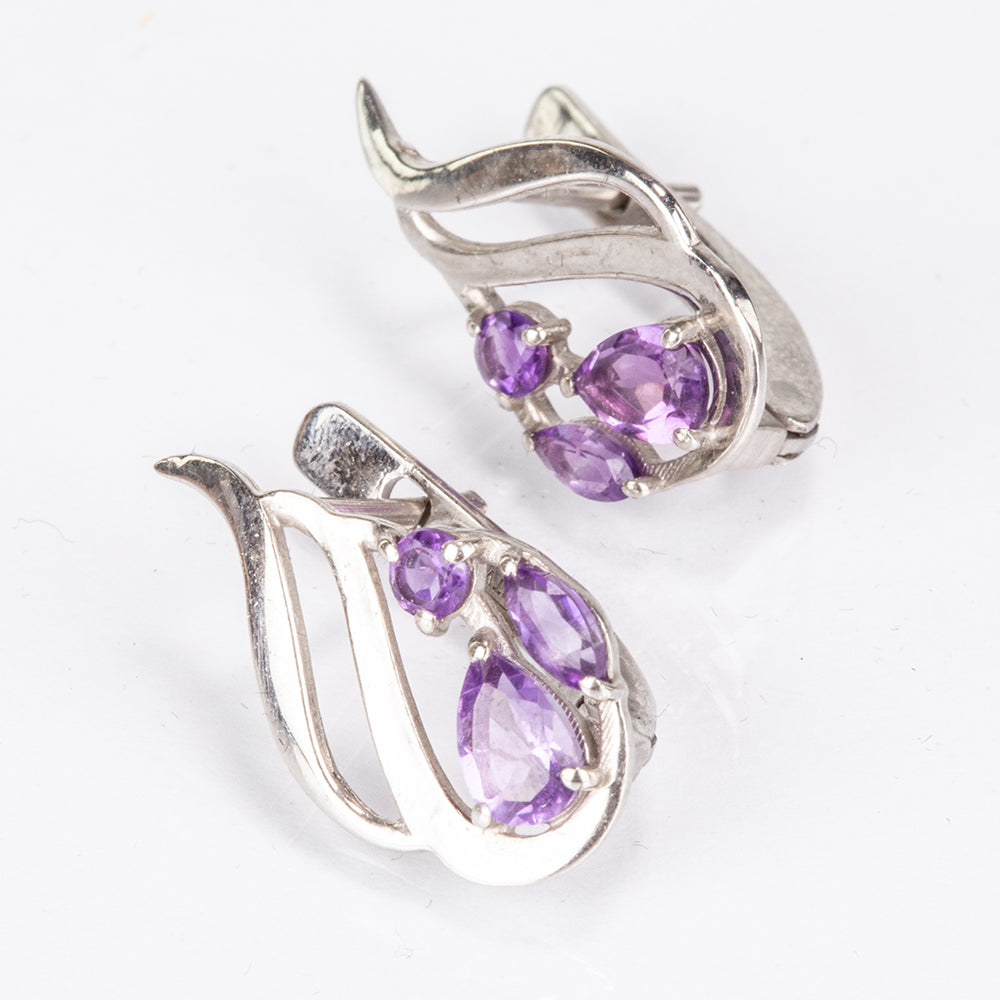 Pendientes de Plata con Amatista de Brasil