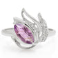 Anillo de Plata con Amatista de Brasil y Topacio Blanco