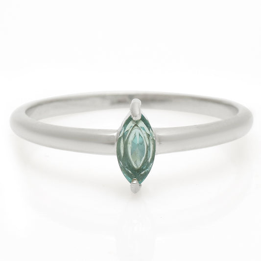 Anillo de Plata con Apatita azul de Madagascar