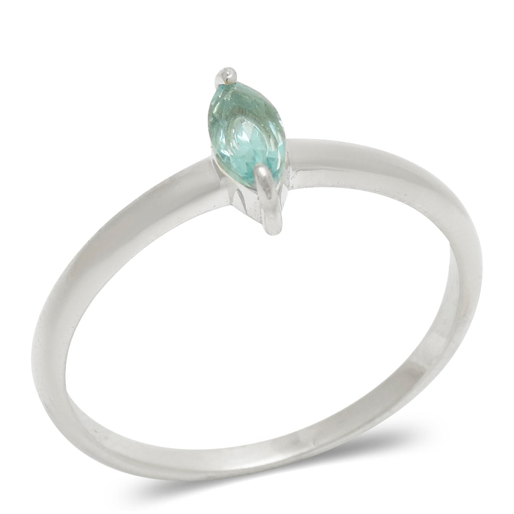 Anillo de Plata con Apatita azul de Madagascar 4 
