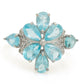 Anillo de Plata con Apatita azul de Madagascar y Topacio Blanco