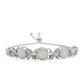 Pulsera de Plata con Piedra Lunar Arco Iris y Topacio Blanco