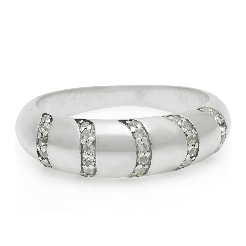 Anillo de Plata con Topacio Blanco 1 