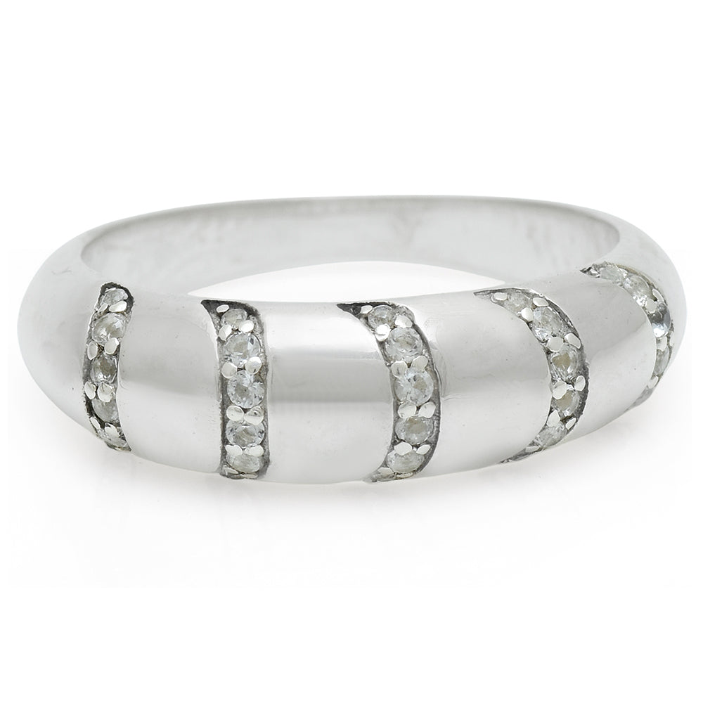 Anillo de Plata con Topacio Blanco