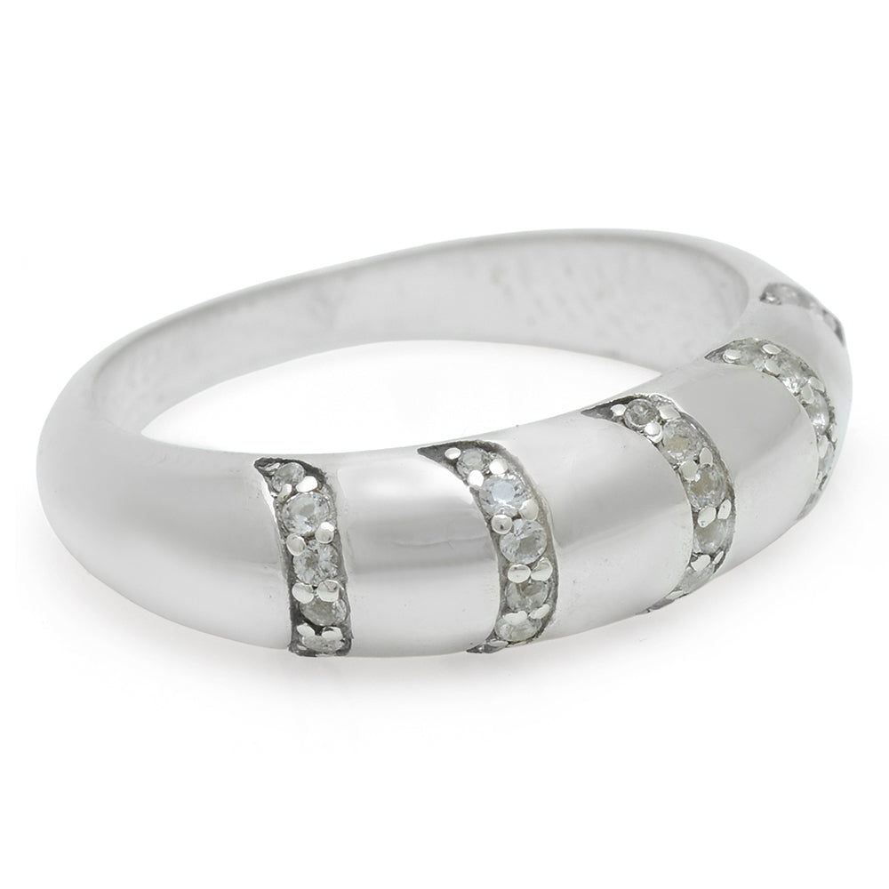 Anillo de Plata con Topacio Blanco