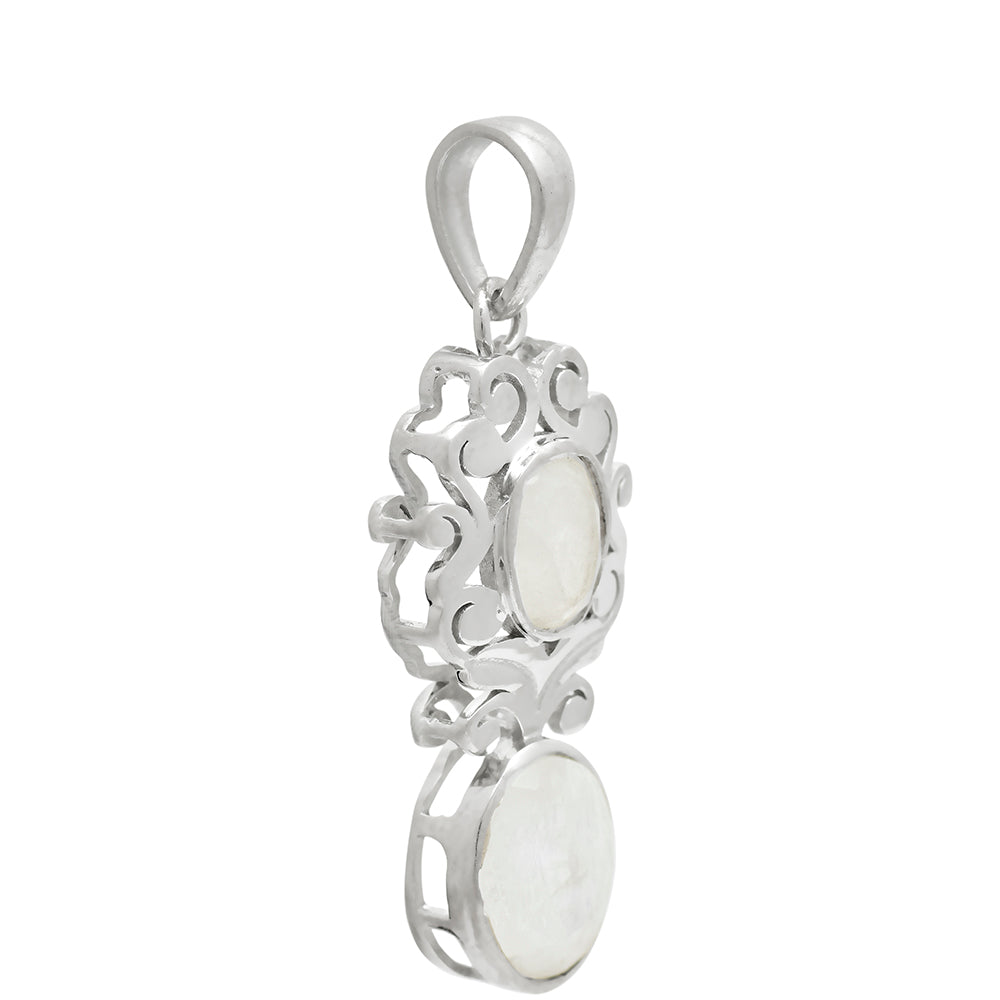 Colgante de Plata con Piedra Lunar Arco Iris 3 