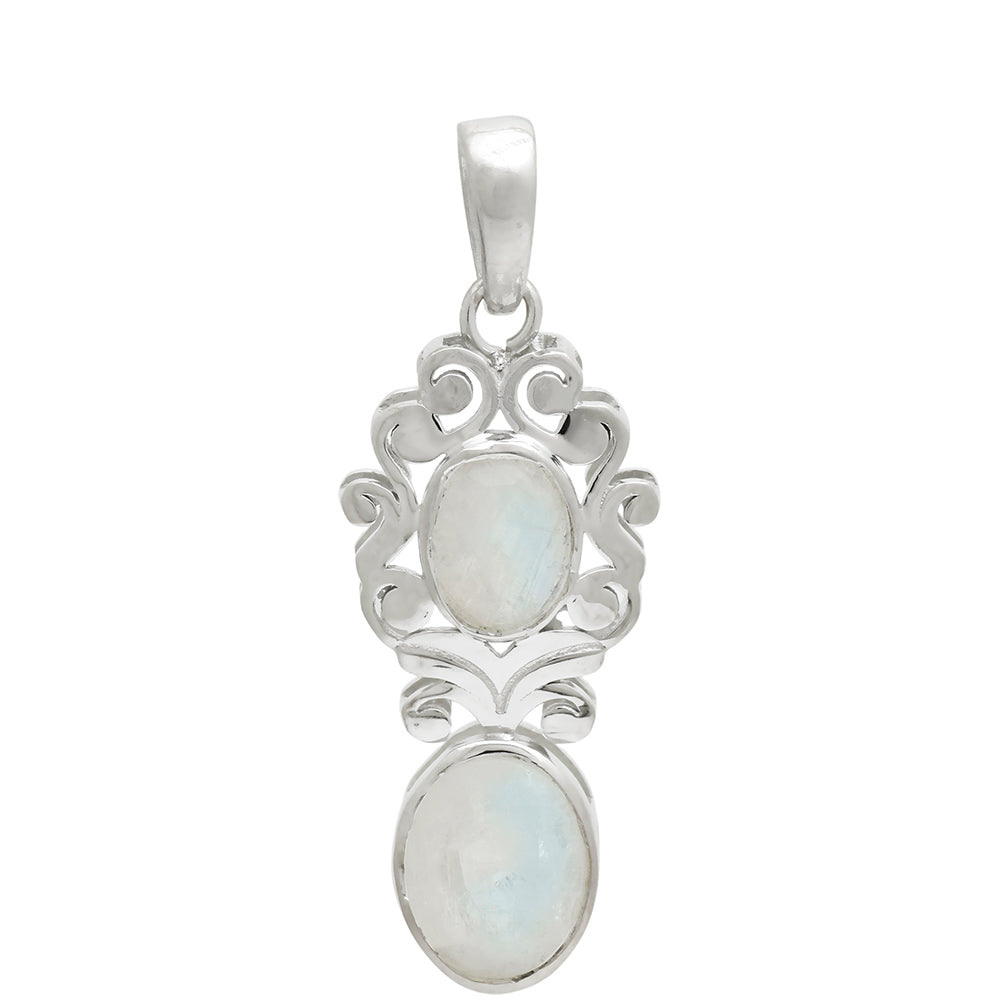 Colgante de Plata con Piedra Lunar Arco Iris 4 