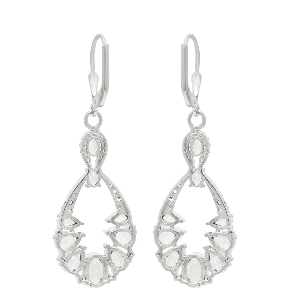 Pendientes de Plata con Piedra Lunar Arco Iris