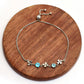 Pulsera de Plata con Apatita azul de Madagascar y Topacio Blanco
