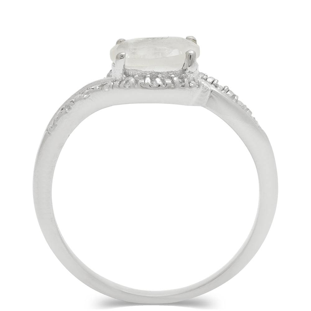 Anillo de Plata con Piedra Lunar Arco Iris 3 