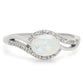 Anillo de Plata con Piedra Lunar Arco Iris