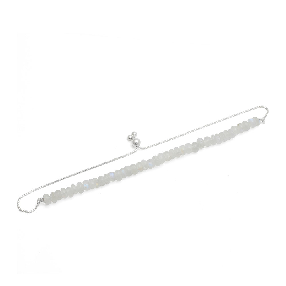 Pulsera de Plata con Piedra Lunar Arco Iris 2 