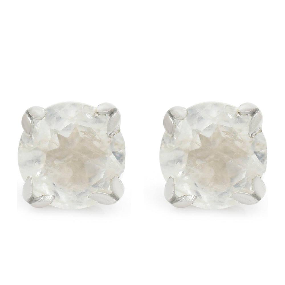Pendientes de Plata con Piedra Lunar Arco Iris