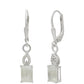 Pendientes de Plata con Piedra Lunar Arco Iris y Topacio Blanco