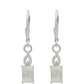Pendientes de Plata con Piedra Lunar Arco Iris y Topacio Blanco