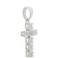 Cruz Colgante de Plata con Piedra Lunar Arco Iris