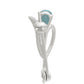 Broche de Plata con Apatita azul de Madagascar