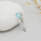 Broche de Plata con Apatita azul de Madagascar
