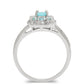 Anillo de Plata con Apatita azul de Madagascar y Topacio Blanco