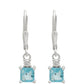 Pendientes de Plata con Apatita azul de Madagascar y Topacio Blanco