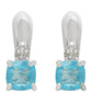 Pendientes de Plata con Apatita azul de Madagascar y Topacio Blanco