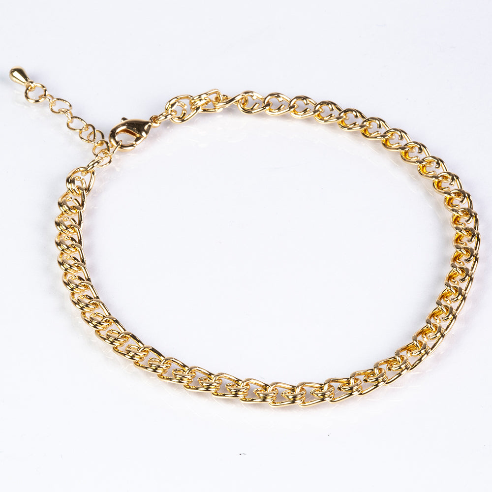 Conjunto de Aleación Bañado en Oro ( Collar +Pulsera )