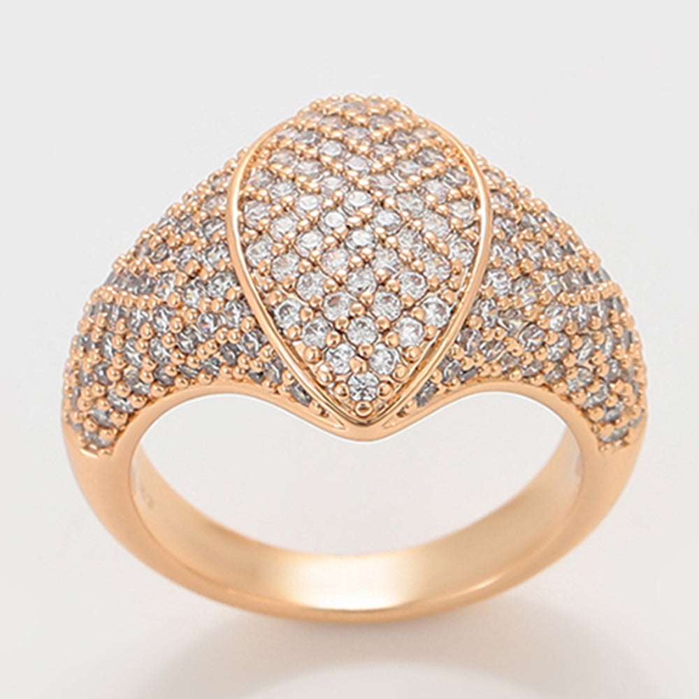 Anillo de Aleación Bañado en Oro con Cristal Emporia® Blanco 1 