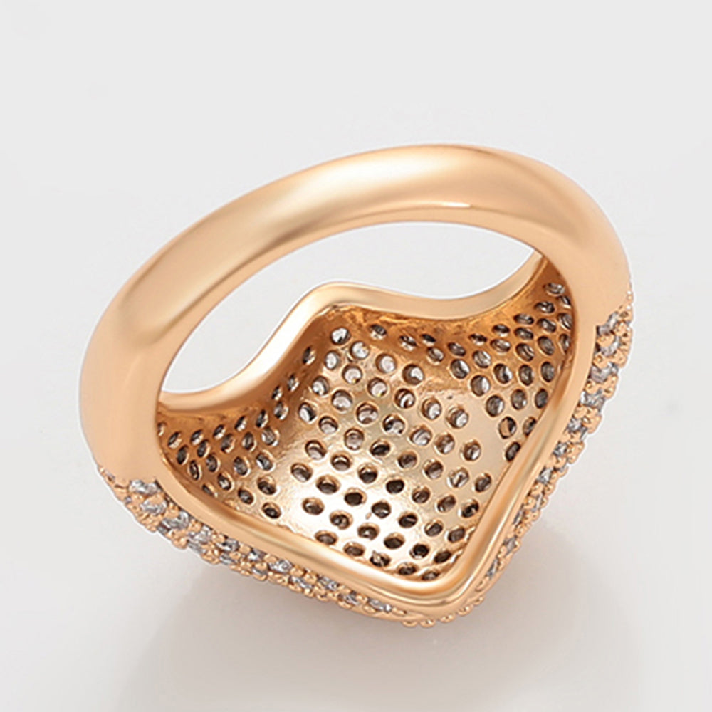 Anillo de Aleación Bañado en Oro con Cristal Emporia® Blanco