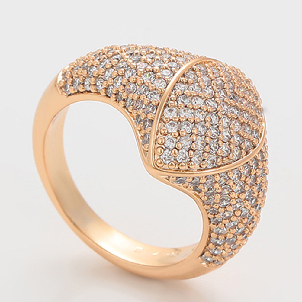 Anillo de Aleación Bañado en Oro con Cristal Emporia® Blanco