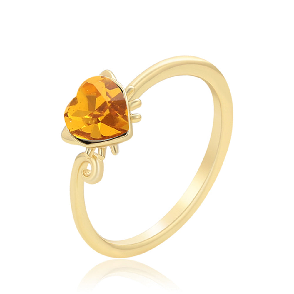 Anillo de Aleación Bañado en Oro con Cristal Emporia® Amarillo 1 