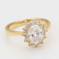 Anillo de Aleación Bañado en Oro con Cristal Emporia® Blanco