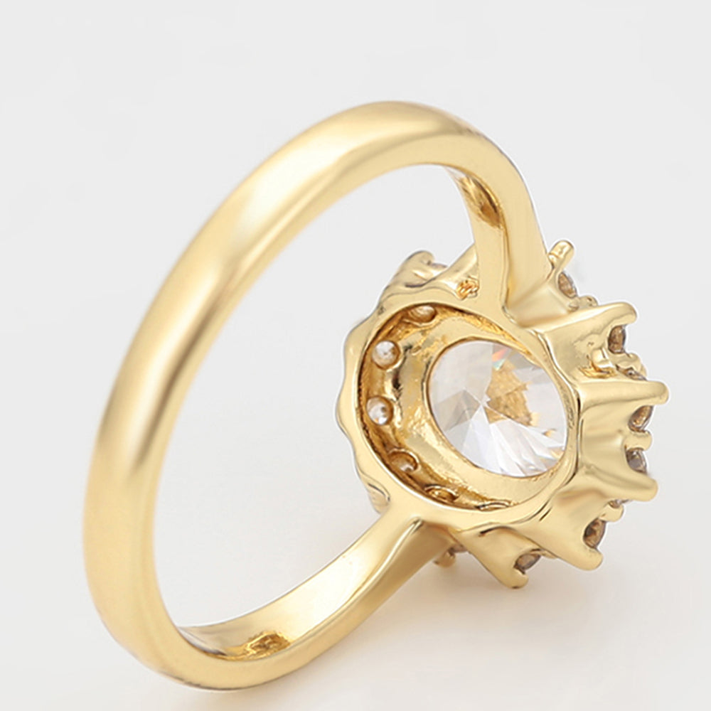 Anillo de Aleación Bañado en Oro con Cristal Emporia® Blanco 7 