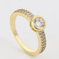 Anillo de Aleación Bañado en Oro con Cristal Emporia® Blanco