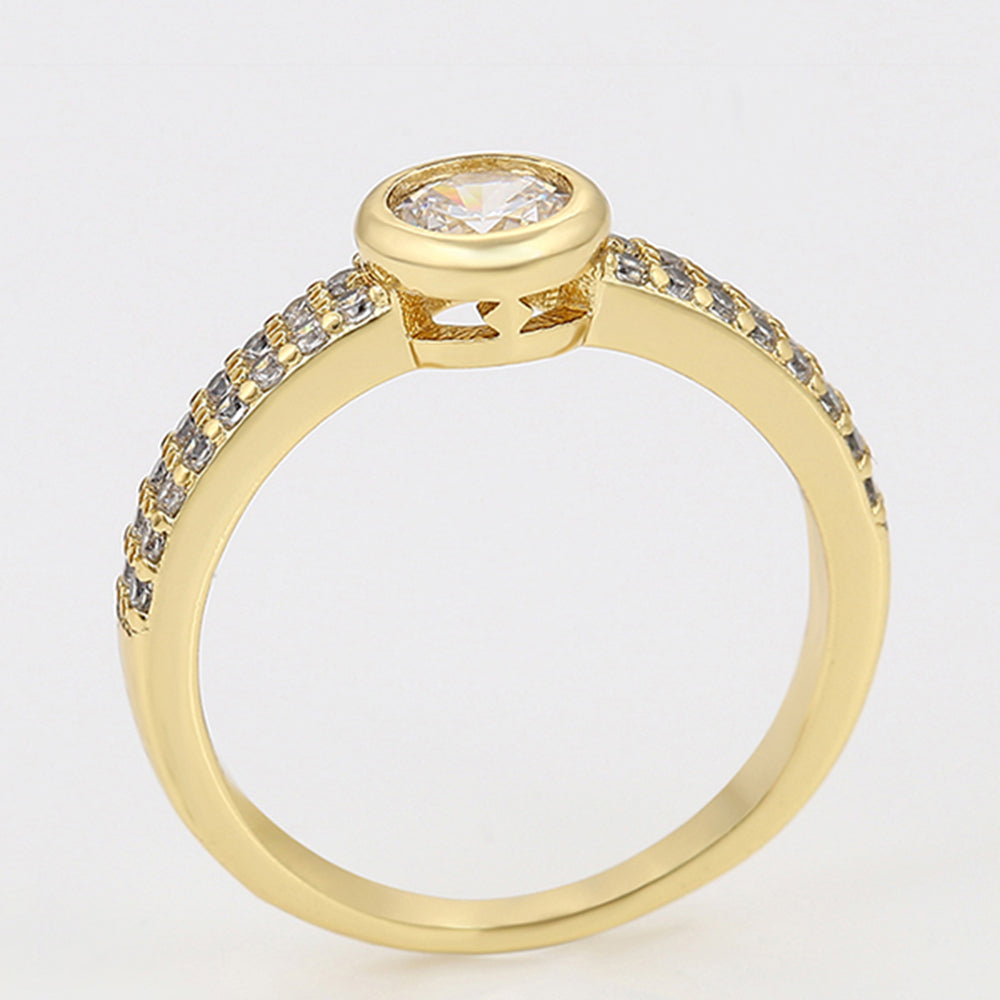Anillo de Aleación Bañado en Oro con Cristal Emporia® Blanco 4 