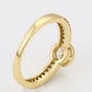 Anillo de Aleación Bañado en Oro con Cristal Emporia® Blanco