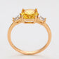 Anillo de Aleación Bañado en Oro con Cristal Emporia® Amarillo y Cristal Emporia® Blanco