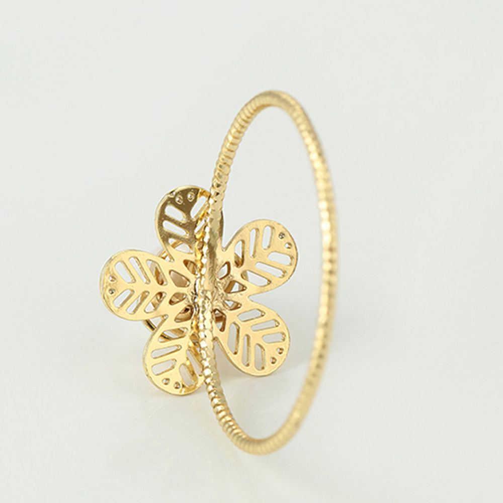 Anillo de Aleación Bañado en Oro con Perla de cristal 6 