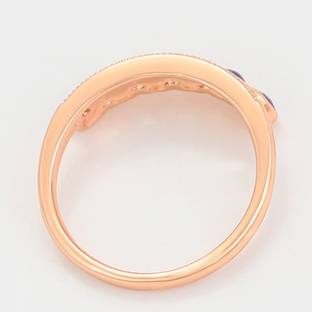 Conjunto de Aleación Bañado en Oro con Cristal Emporia® Púrpura ( Pendientes +Anillo ) 8 