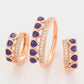 Conjunto de Aleación Bañado en Oro con Cristal Emporia® Púrpura ( Pendientes +Anillo )