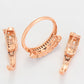 Conjunto de Aleación Bañado en Oro con Cristal Emporia® Púrpura ( Pendientes +Anillo )