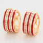 Conjunto de Aleación Bañado en Oro con Cristal Emporia® Rojo y Cristal Emporia® Blanco ( Pendientes +Anillo )