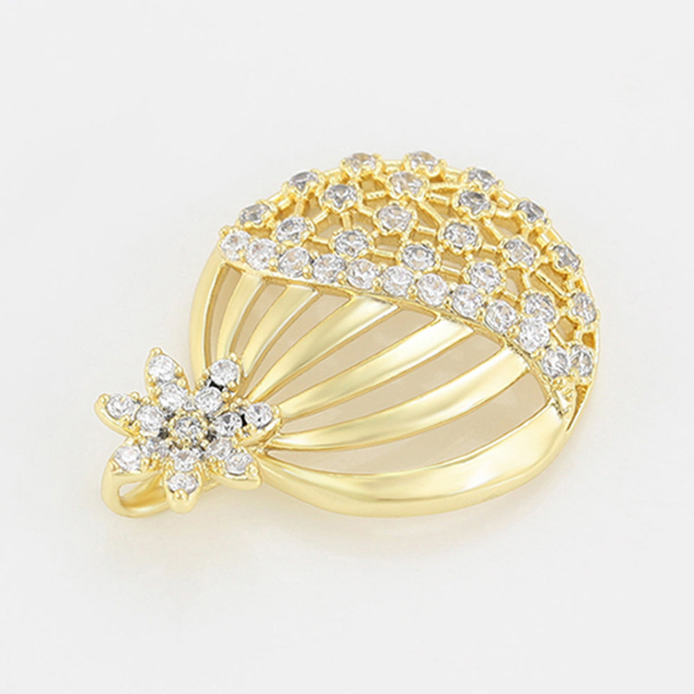 Conjunto de Aleación Bañado en Oro con Cristal Emporia® Blanco ( Pendientes +Colgante ) 5 