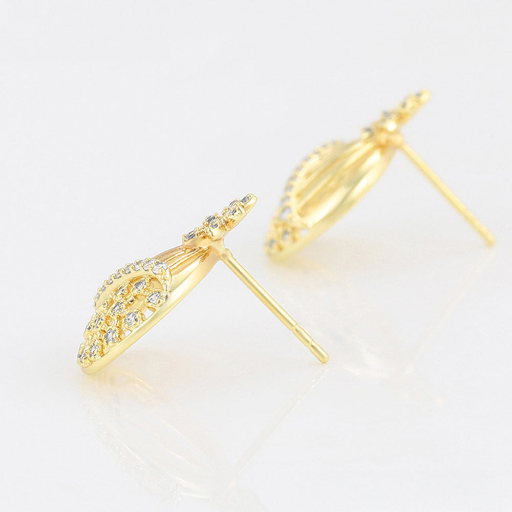 Conjunto de Aleación Bañado en Oro con Cristal Emporia® Blanco ( Pendientes +Colgante ) 6 