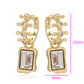 Pendientes de Aleación Bañado en Oro con Cristal Emporia® Blanco