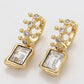 Pendientes de Aleación Bañado en Oro con Cristal Emporia® Blanco