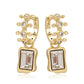 Pendientes de Aleación Bañado en Oro con Cristal Emporia® Blanco