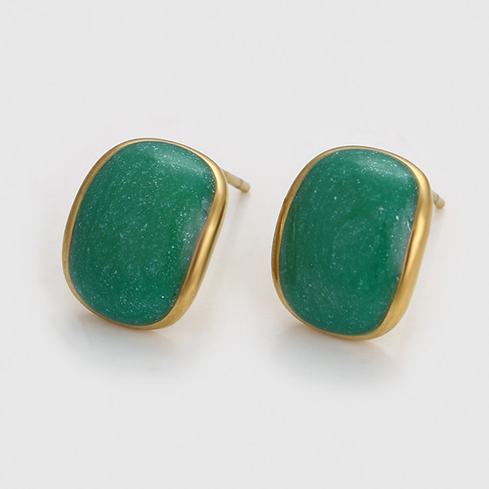 Pendientes de Aleación Bañado en Oro con Cristal Emporia® Verde 3 